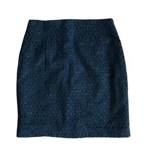 Eyelet Cotton Lined Black Casual Classic Mini Skirt Answer K-Pop Women’s Size S